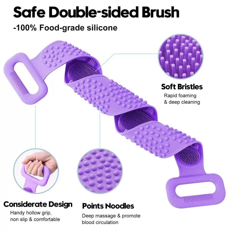Silicone Back Scrubber Strap for Bath & Shower