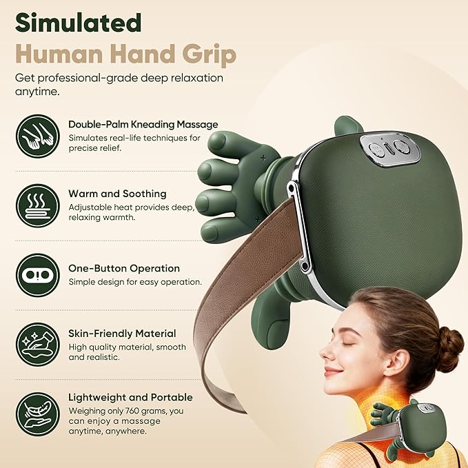 Smart Neck & Shoulder Massager with Real Hand Kneading